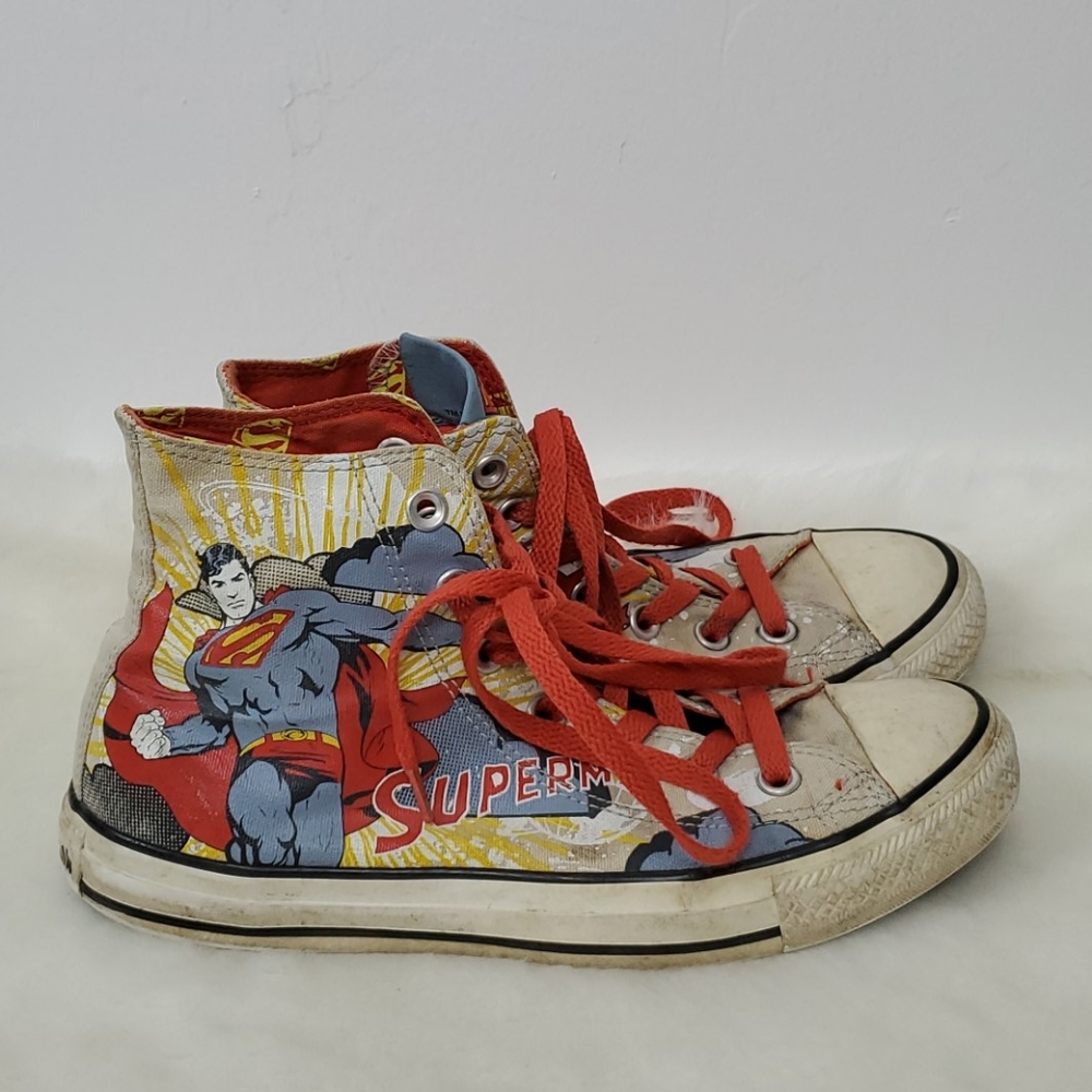 Converse collaborate TM&DC comics Superman shoes size 7.5